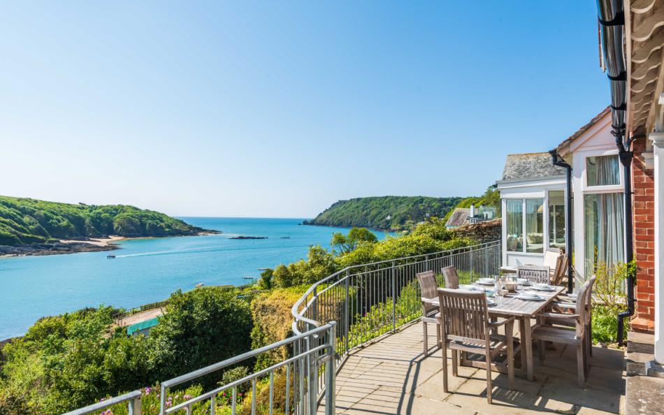 balcony with sea views at The Ridings in Slacombe