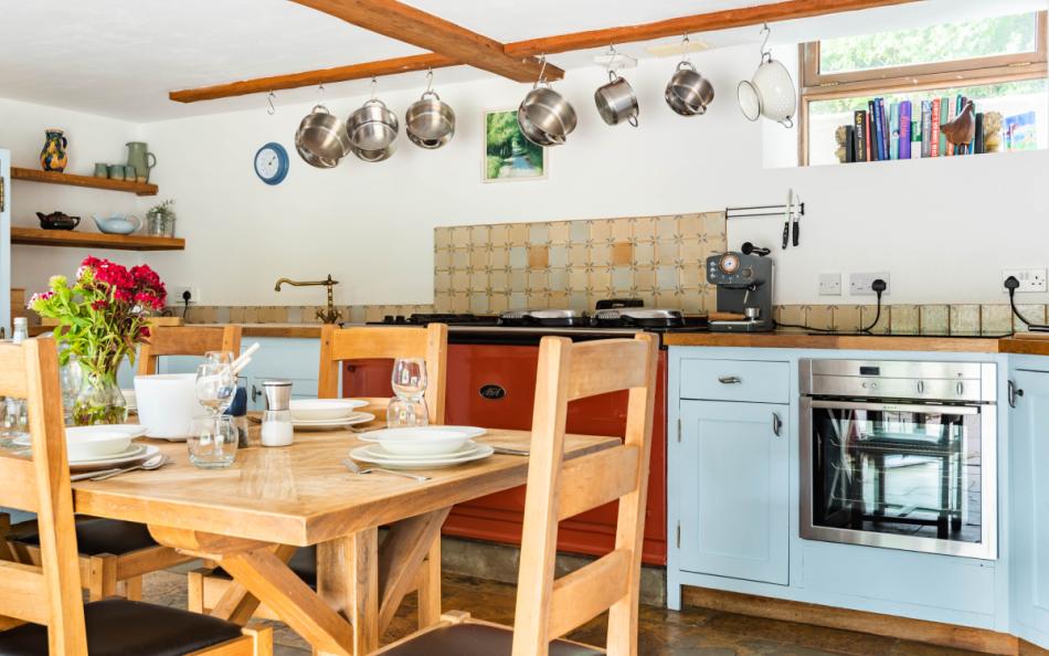 dining in the kitchen at The Old Barn 