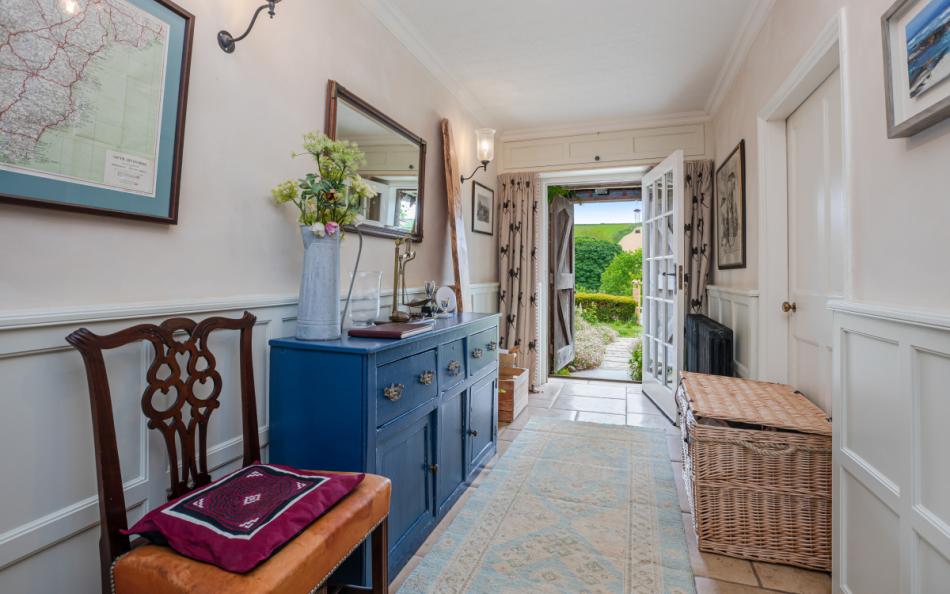 The hallway in the main house at Dunstone Farm