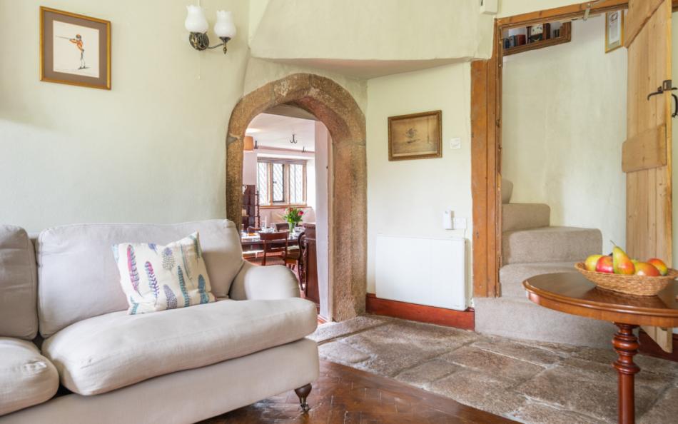 stone stairwell at Pengenna Manor
