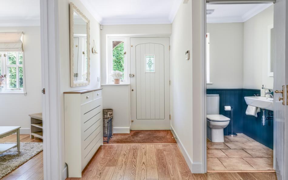 Entrance hall and downstairs toilet at Cornerstone 