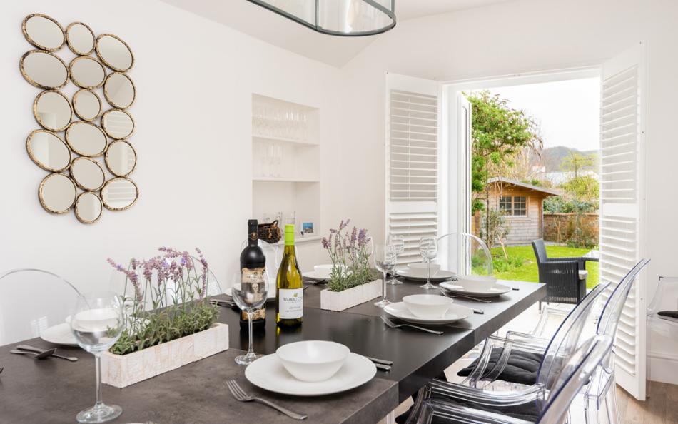 Dining Room leading to rear patio and garden at Stanhope House