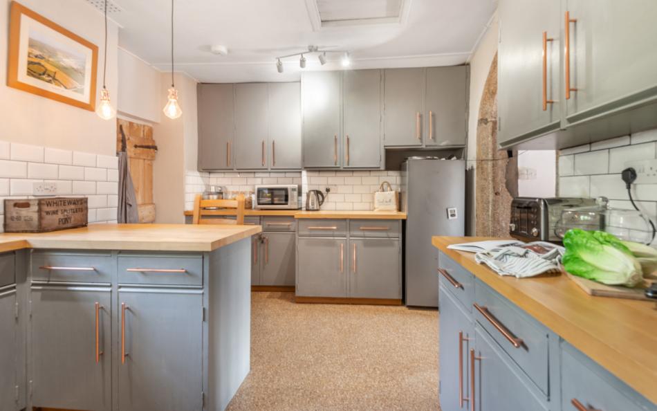 modern kitchen at Pengenna Manor