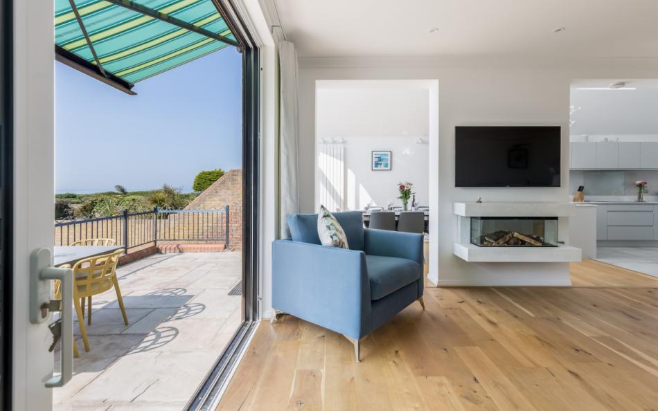 Large patio doors and balcony at Columbia House 