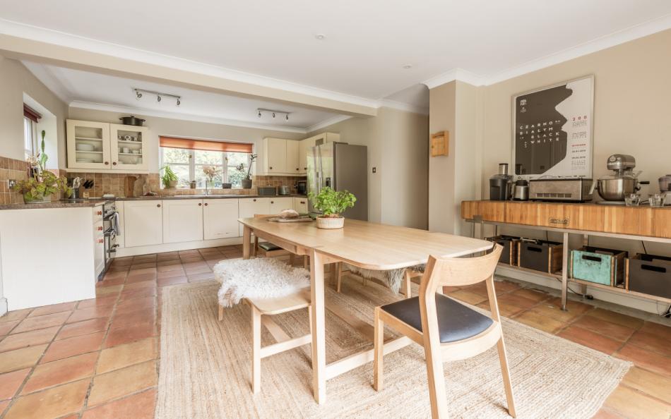 Large country kitchen at Dell Cottage