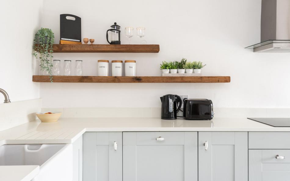 kitchen with belfast sink