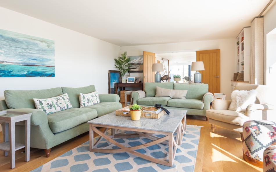 Comfy sitting room at Longstone holiday cottage