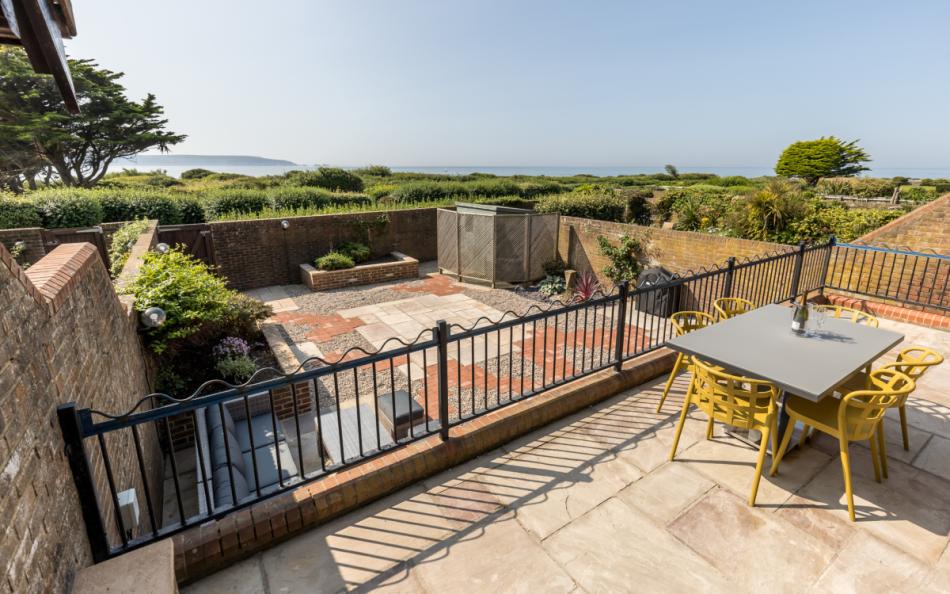 Patio and views at Columbia House 