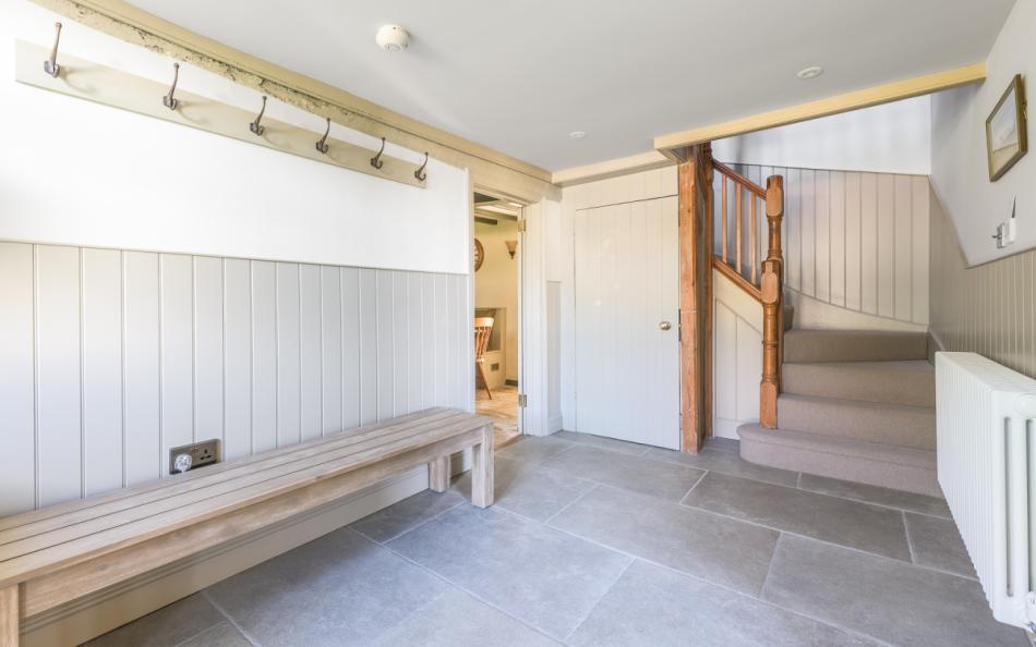 Cloak room at Carrington Farmhouse