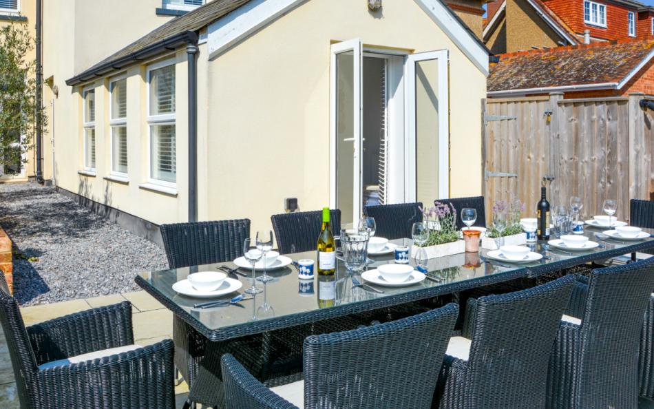 Spacious outdoor seating area at Stanhope House