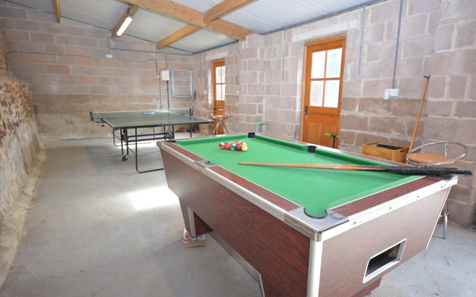 Pool table at Berry's Barn 