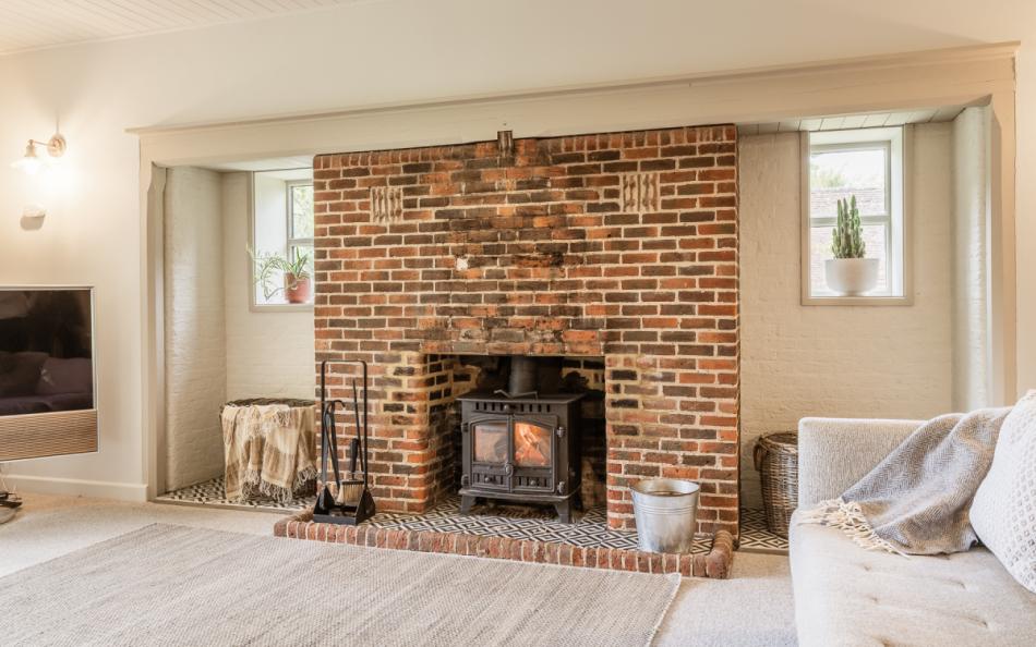 Fire place at Dell Cottage