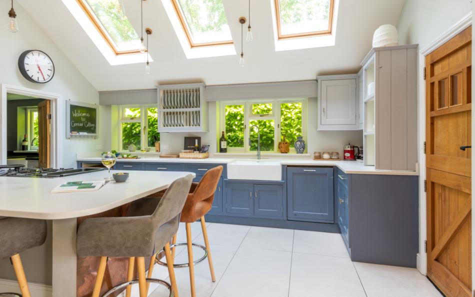 Modern kitchen at Corner Cottage