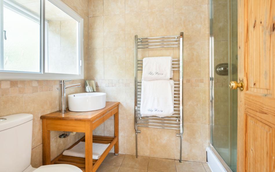 The en-suite shower room at Lily House