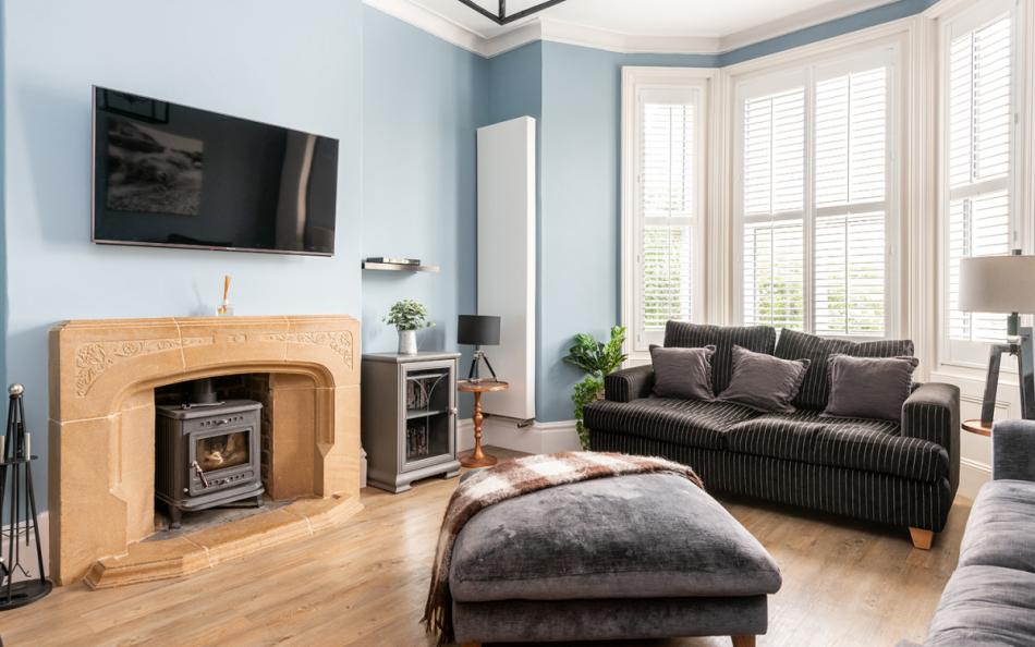 Wood burner for cosy nights in at Stanhope House