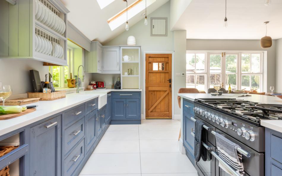 Large modern kitchen at Corner Cottage