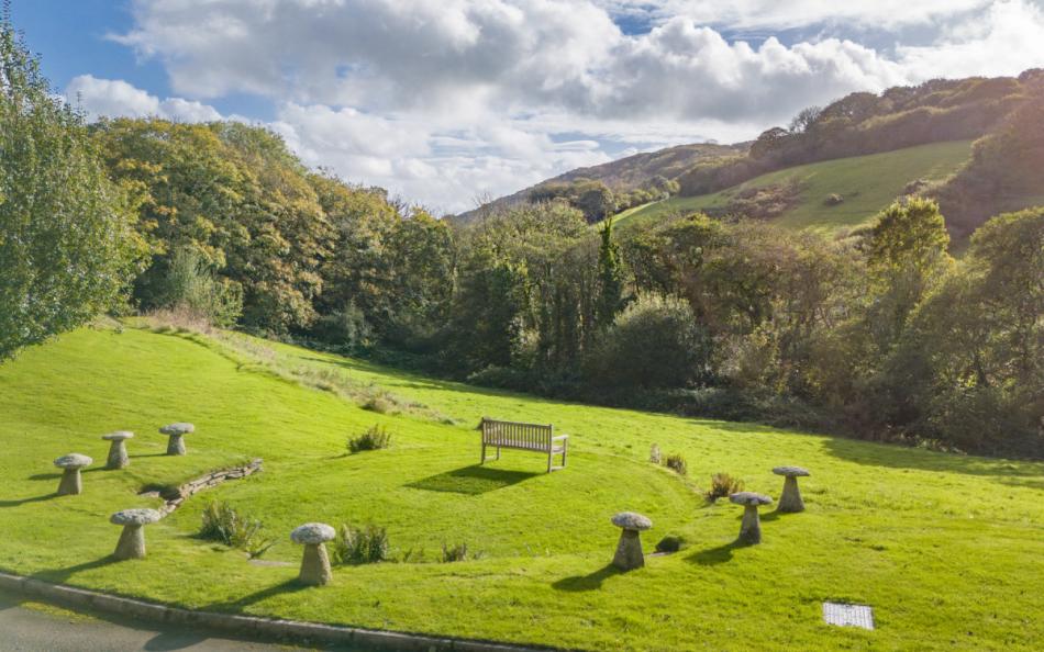 views of the garden at Pengenna Manor