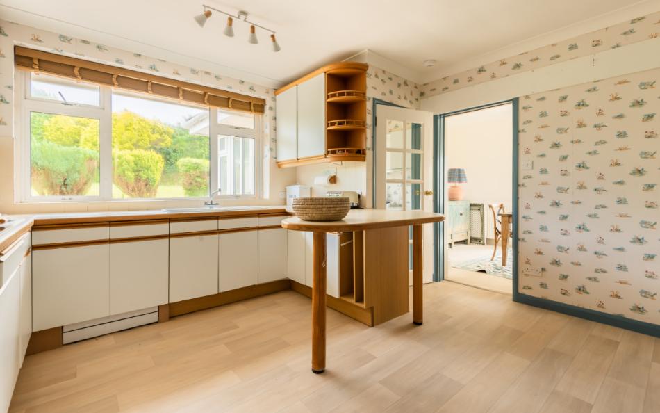 kitchen to dining room at Windrush