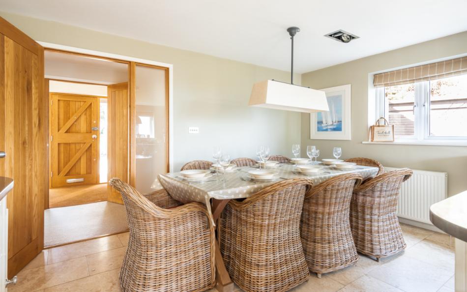 Spacious dining area at Clover Cottage