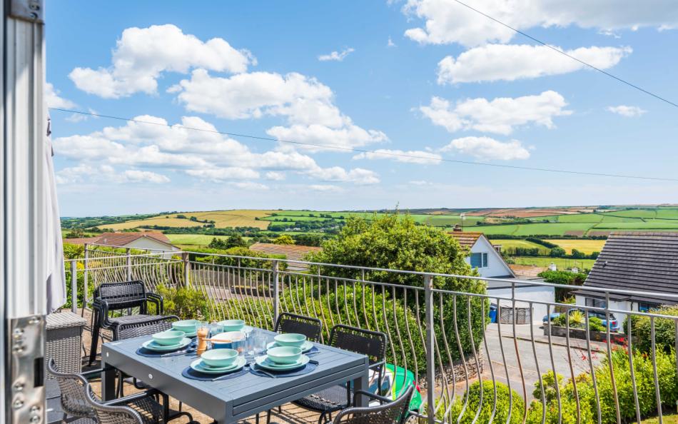 view over the south devon countryside from Blue Shores holiday cottage
