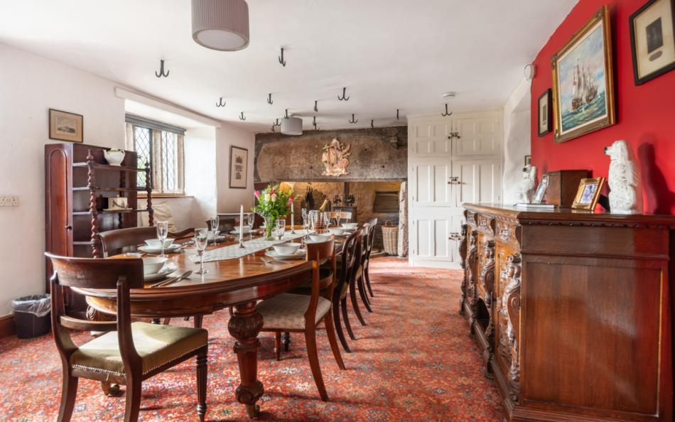 dining table by woodburner