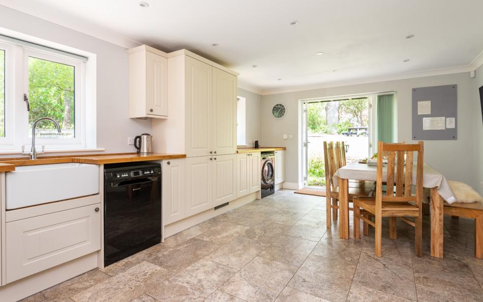 Large kitchen at Gorselands Cottage