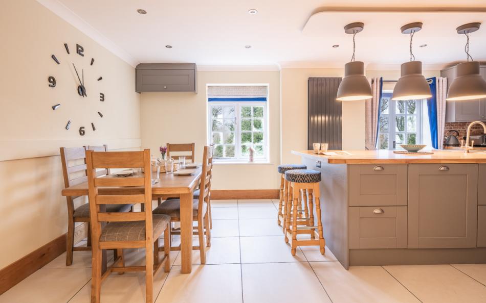 Informal dining in the kitchen area at Rhododendron House