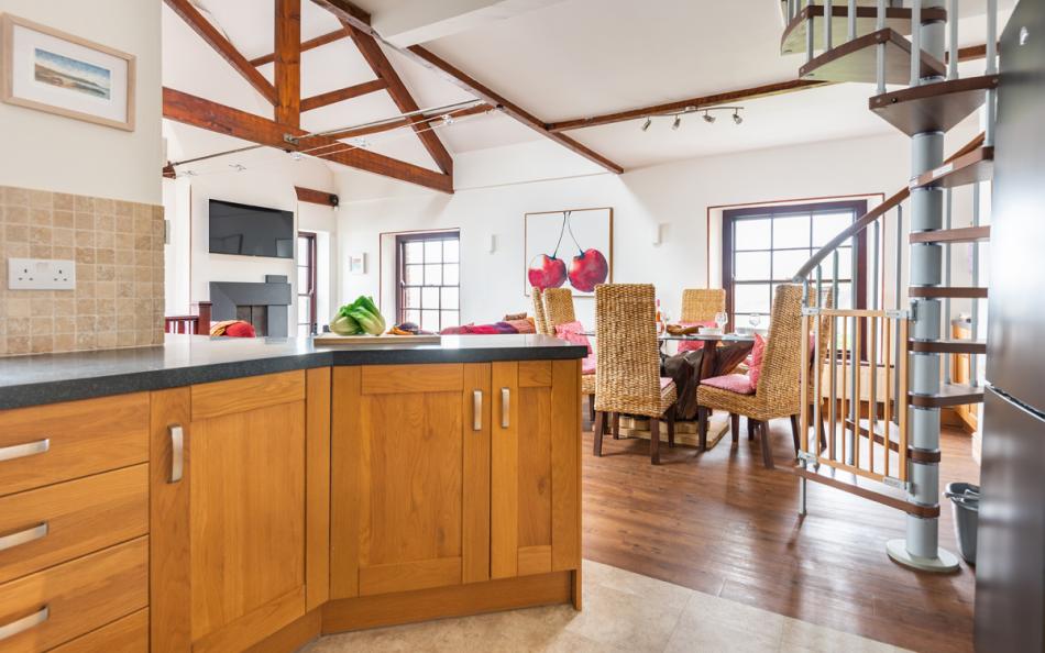 kitchen to dining area at Bayview