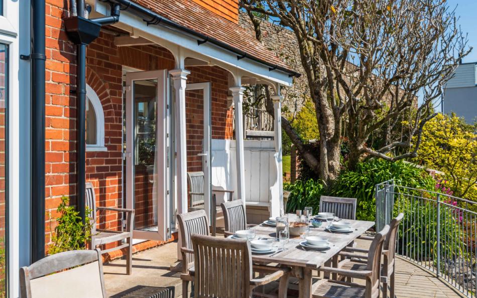 the patio area at The Ridings in Slacombe