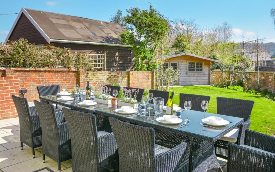 Outdoor seating area at Stanhope House