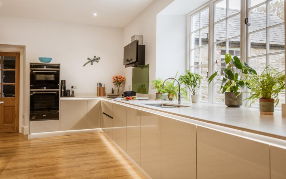 Beautiful kitchen scenes at Bigbury Court Farmhouse