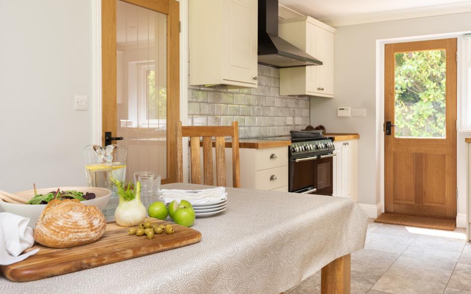 Kitchen and dining srea at Gorselands Cottage