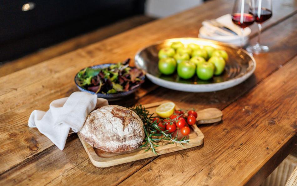 food on the table at Saddlers Cottage