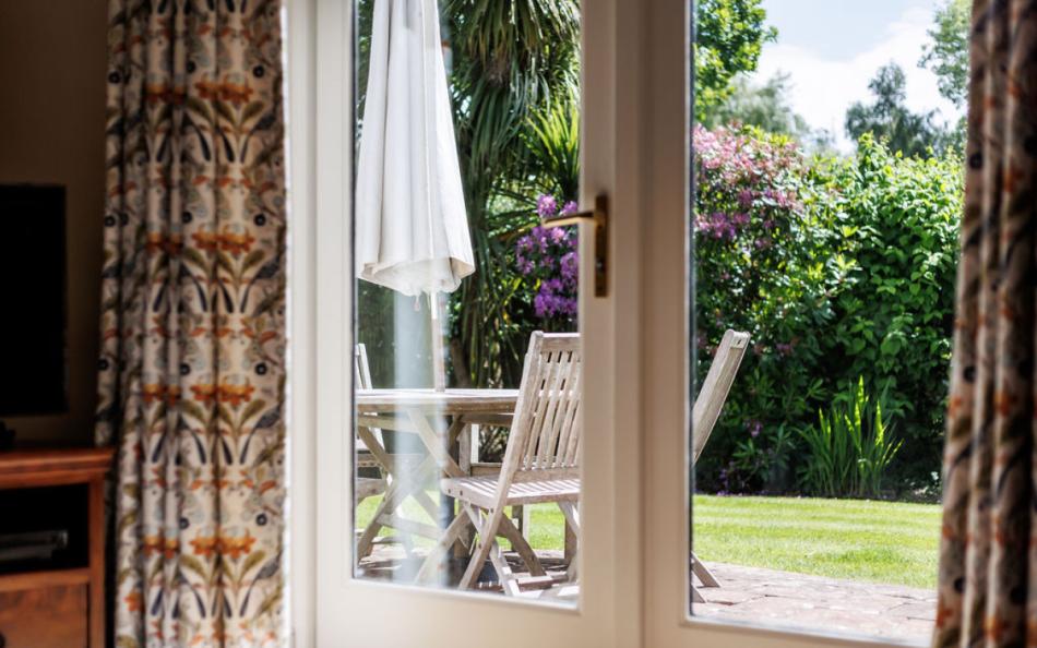doors to garden at Old Farm Cottage