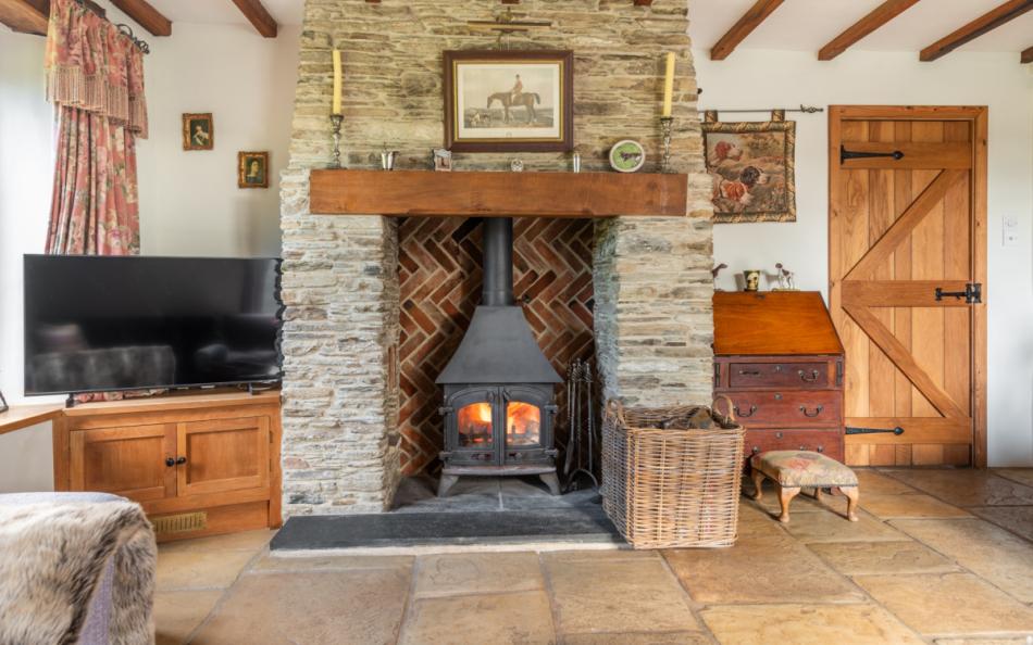 Wood burner at Auton Court