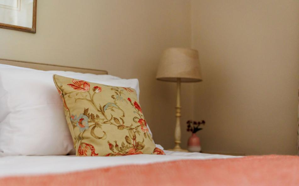double bed with pillows