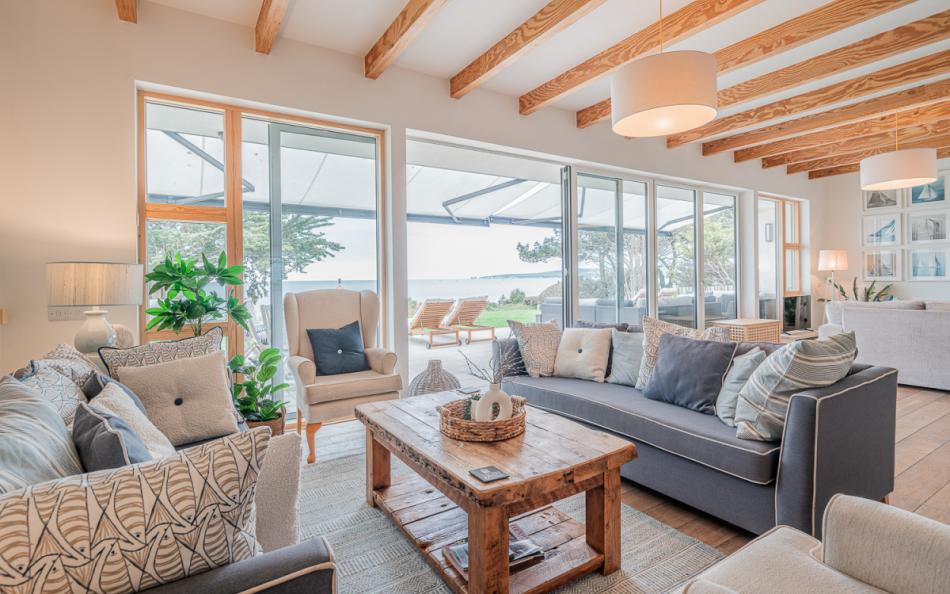 lounge area at Hook Sands in Sandbanks