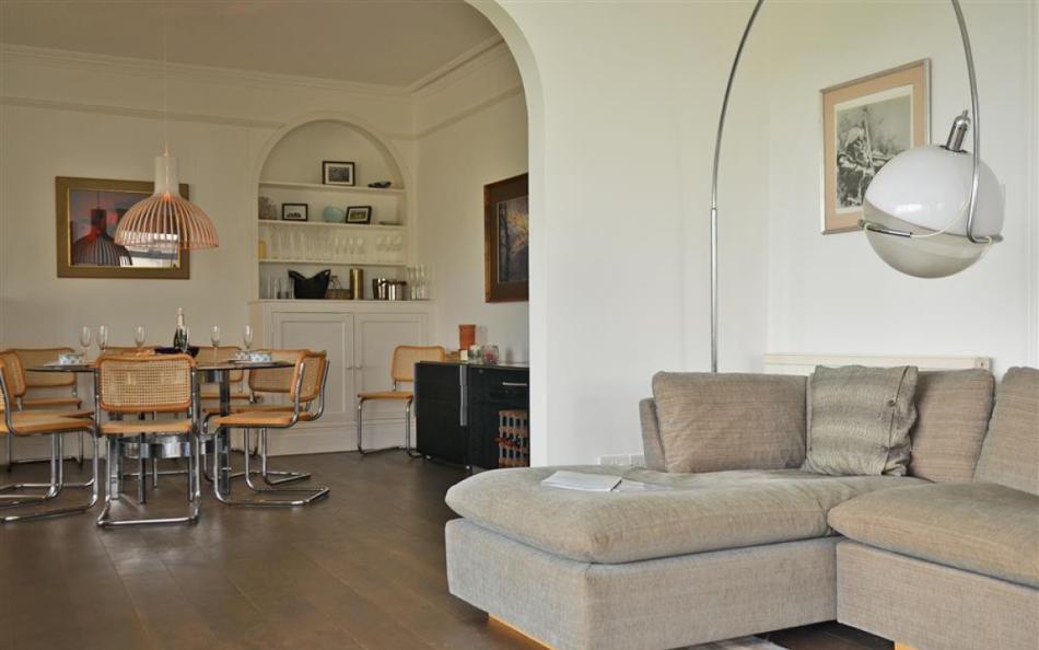 The lounge area to the dining room at South Riding in Thurlestone