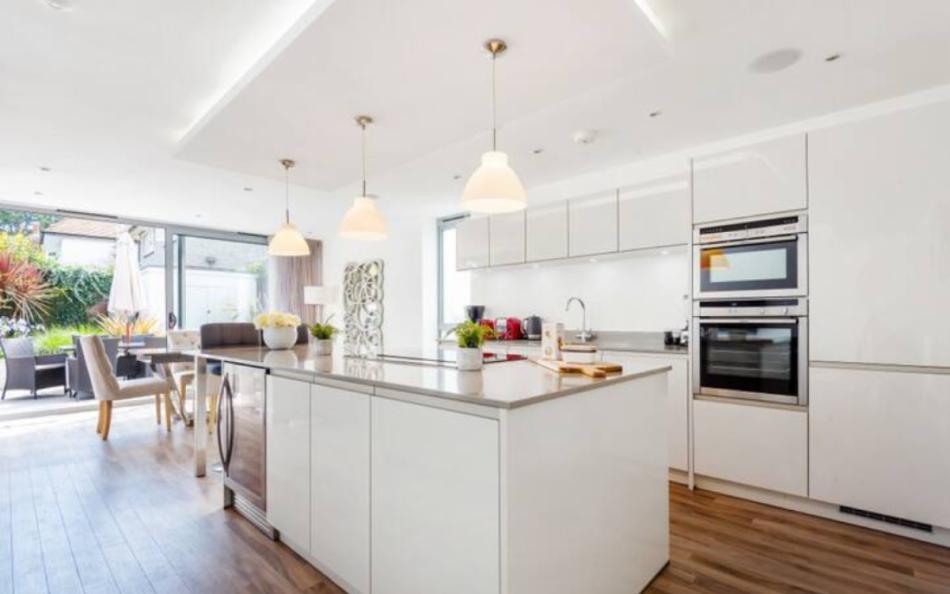 Kitchen island at La Mer