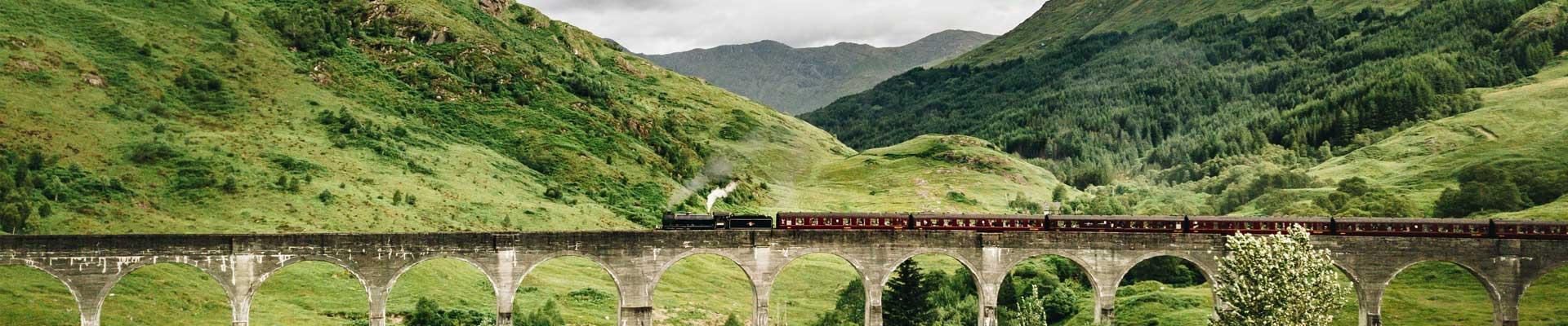 Discover large holiday cottages available in the Highlands, Scotland near dramatic mountain views and majestic train rides
